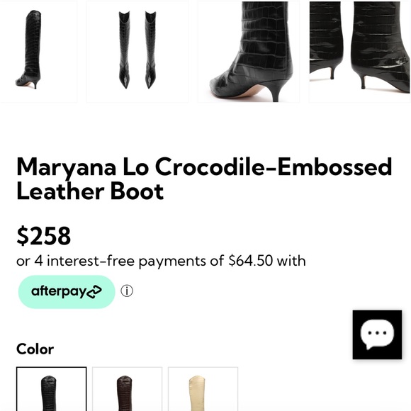 SCHUTZ Maryana Low Heel Black Croc-Embossed Heeled Boots - Picture 6 of 11